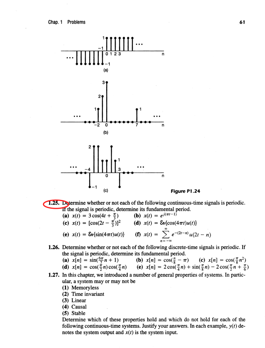 Oppenheim printed page 61, assigned problem numbers ringed