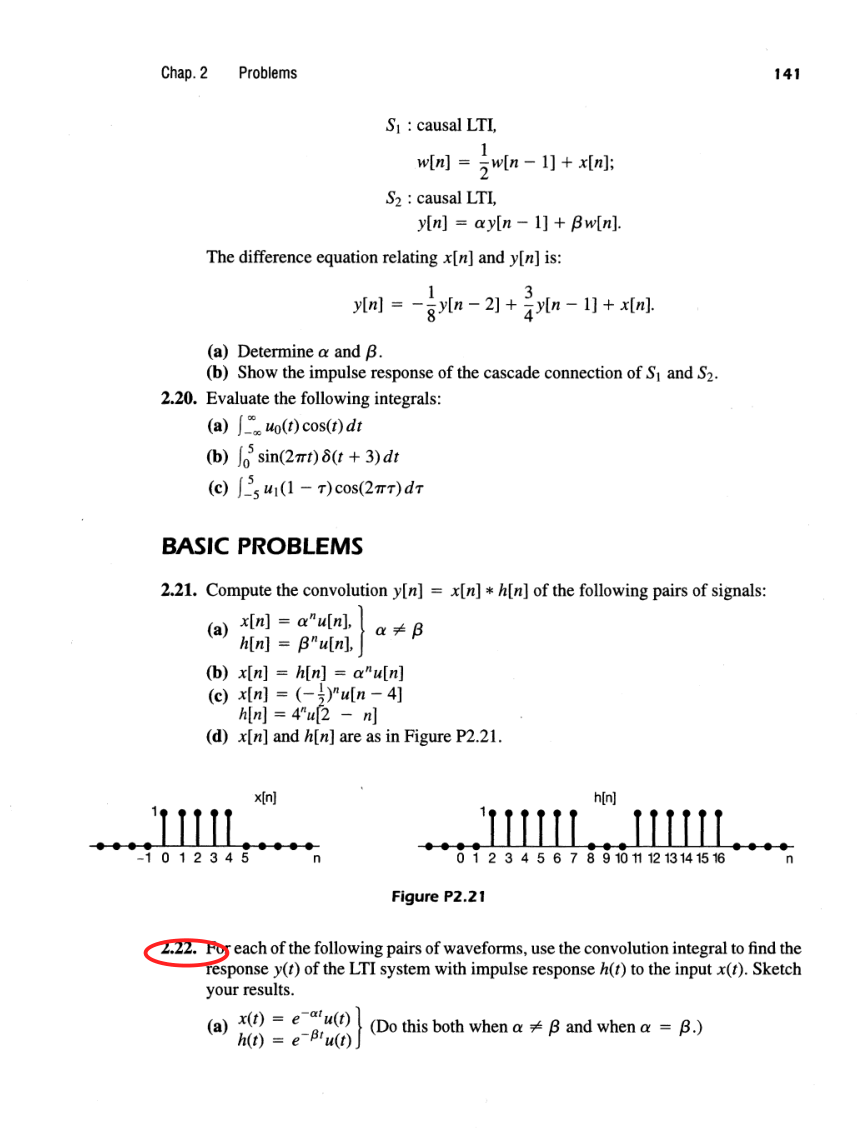 Oppenheim printed page 141, assigned problem numbers ringed