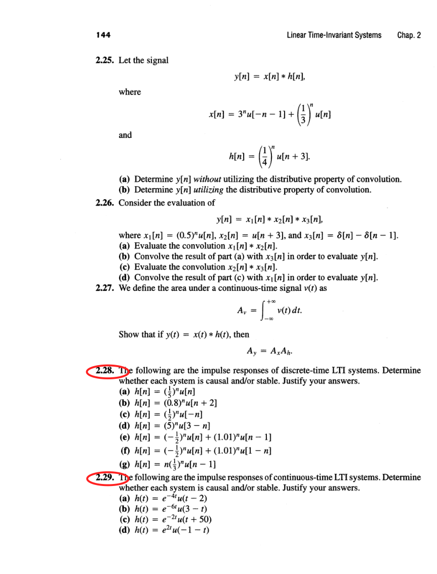 Oppenheim printed page 144, assigned problem numbers ringed