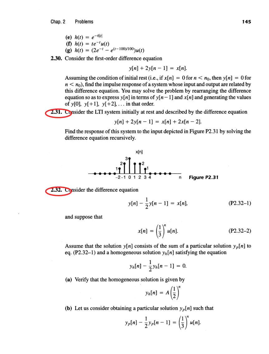 Oppenheim printed page 145, assigned problem numbers ringed