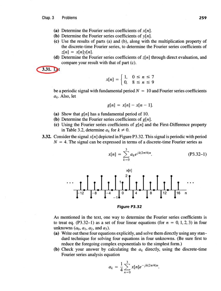 Oppenheim printed page 259, assigned problem numbers ringed