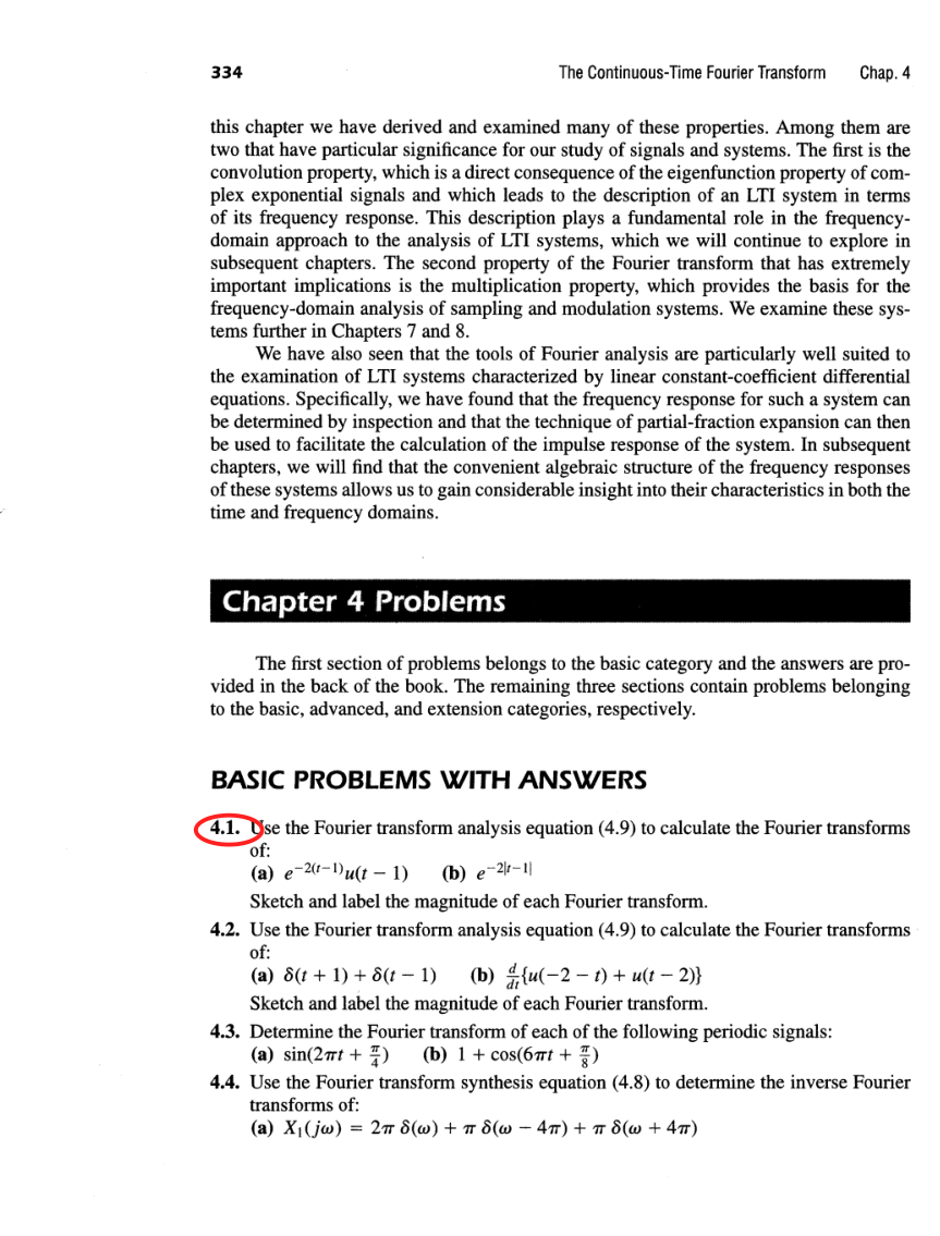 Oppenheim printed page 334, assigned problem numbers ringed