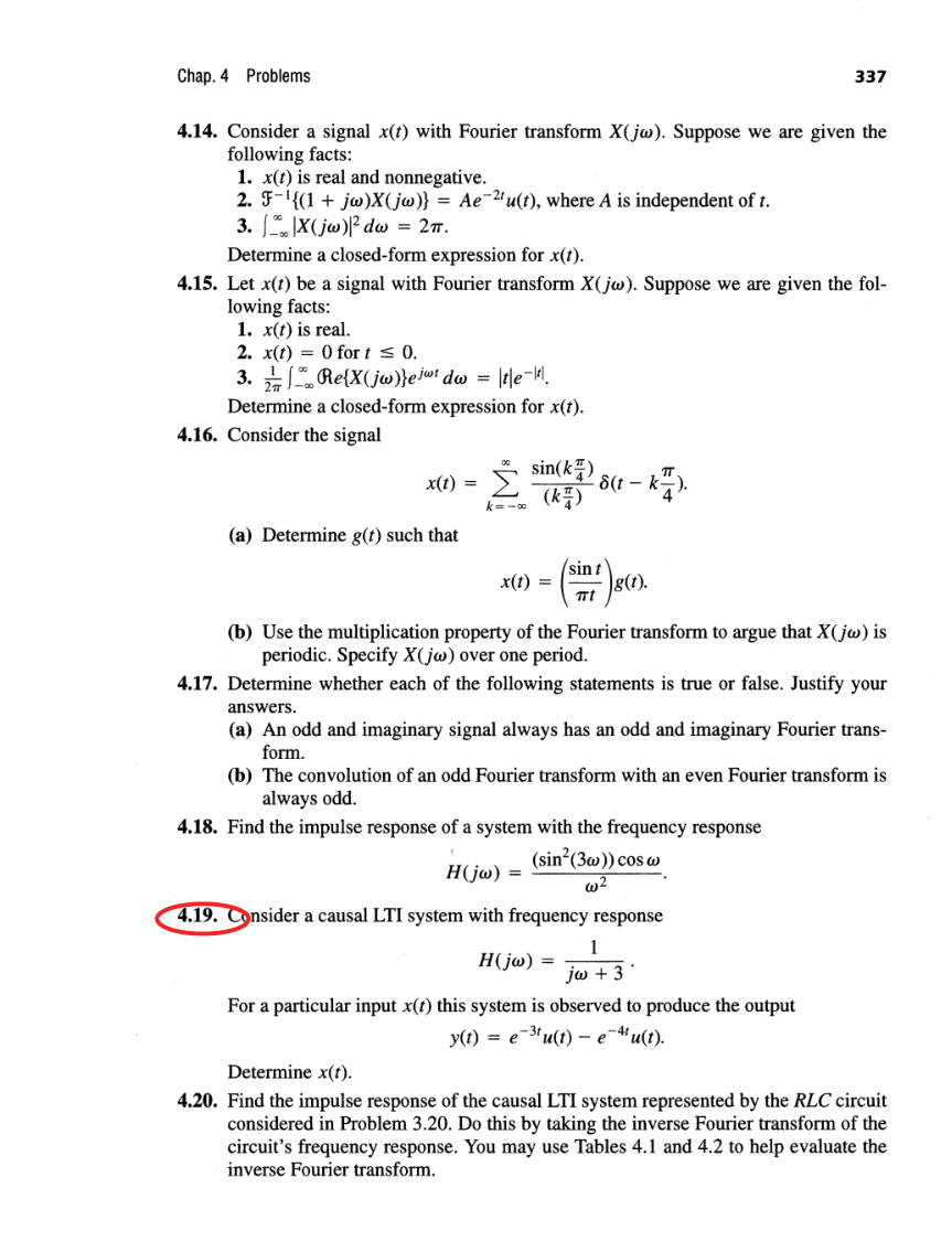 Oppenheim printed page 337, assigned problem numbers ringed