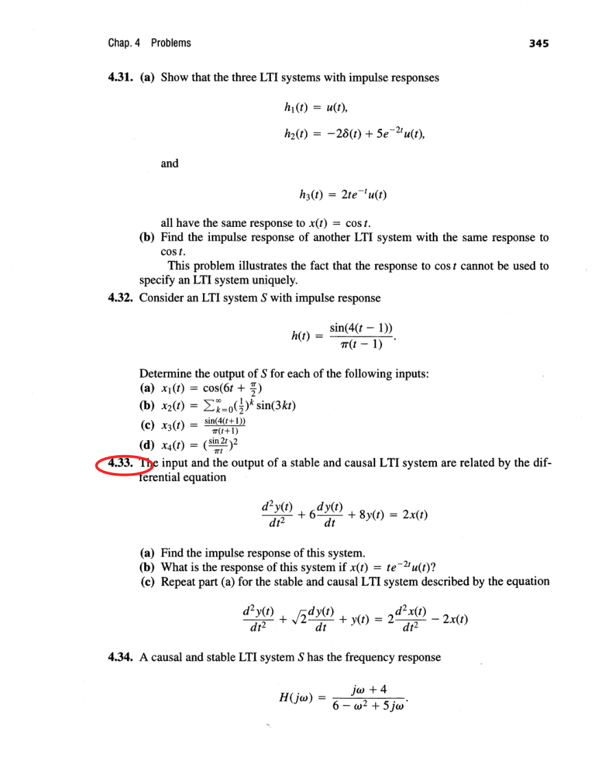 Oppenheim printed page 345, assigned problem numbers ringed