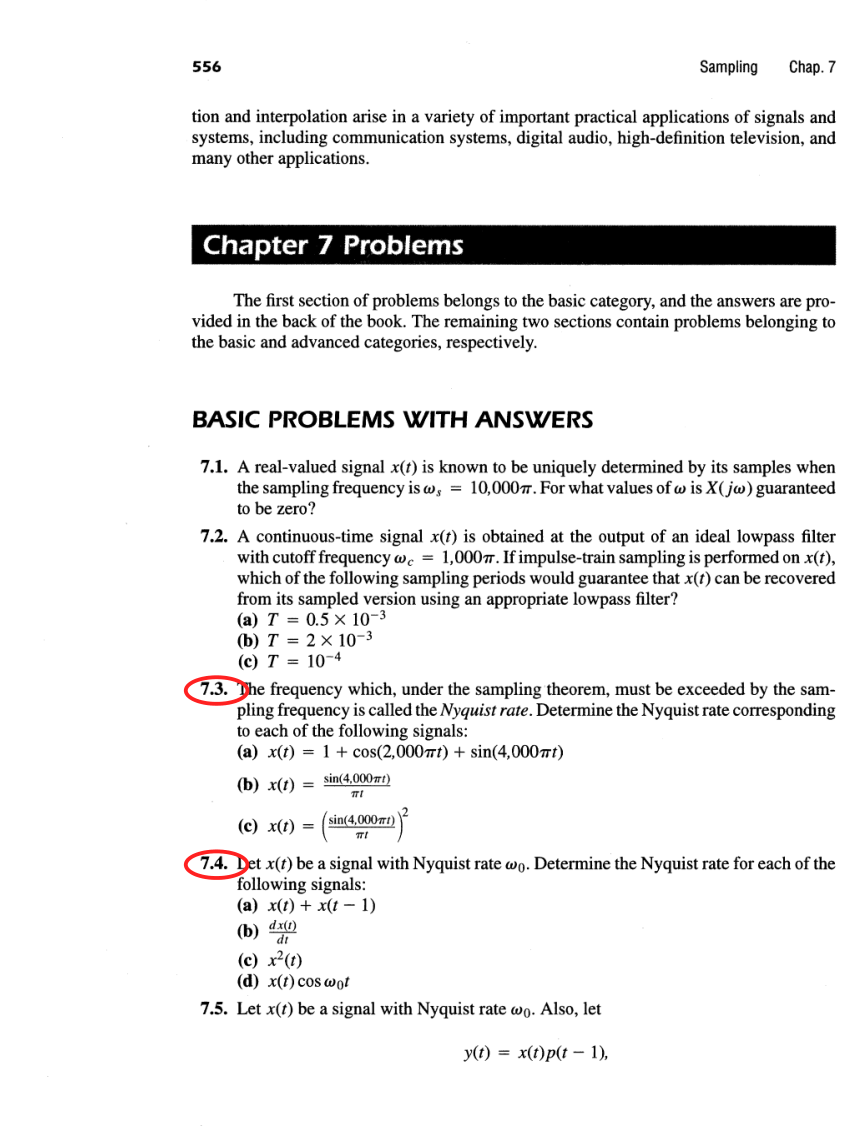 Oppenheim printed page 556, assigned problem numbers ringed