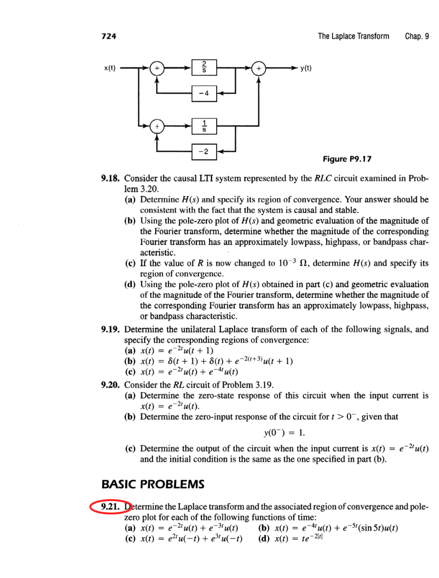 Oppenheim printed page 724, assigned problem numbers ringed